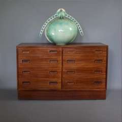 mid-century double chest in rosewood Danish by Poul Hundevad