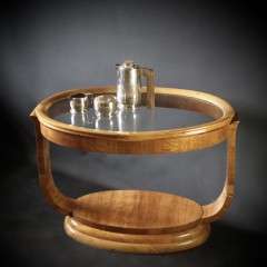Art Deco coffee table on U shaped supports