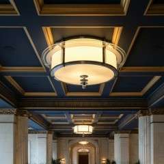 Art Deco ceiling light in chrome and glass