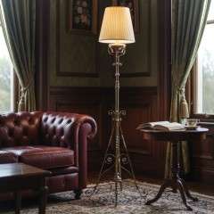 Victorian copper and brass floor lamp