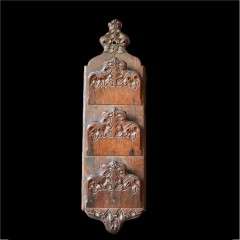 Gothic Revival carved oak letter rack