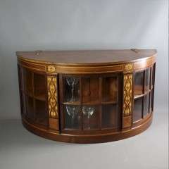 Art Nouveau craftsman made inlaid mahogany display cabinet