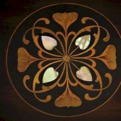 Art Nouveau inlaid mahogany side table