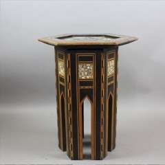 Moorish occasional table c1900 inlaid with mother of pearl