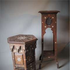 Moorish inlaid pedestal table