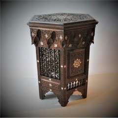 Moorish Syrian side table with mother of pearl inlay