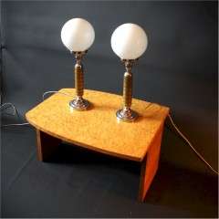 Pair of art deco phenolic table lamps