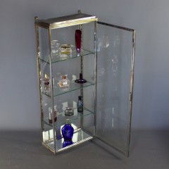 Chrome on brass Edwardian perfume display cabinet