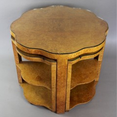 Blonde Art Deco quintetto nest of five tables by Epstein