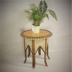 French Rattan conservatory table with Moorish influence