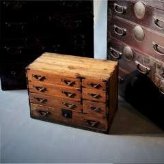 Japanese Tansu small three drawer chest