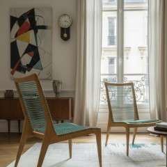 Pair of Louis Sognot Low lounge Chairs, France, 1950s