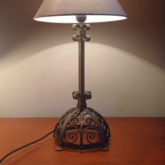 Arts and Crafts iron table lamp attributed to Spital and Clark