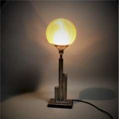 Art Deco stepped chrome table lamp
