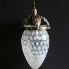Arts and Crafts pendant vaseline shade