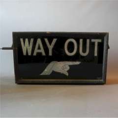 Early 20th century illuminated Way Out sign by Franco W1