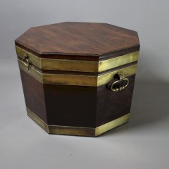 Georgian octagonal mahogany wine cooler cellarette