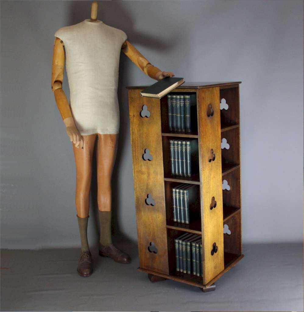 Arts and Crafts revolving bookcase