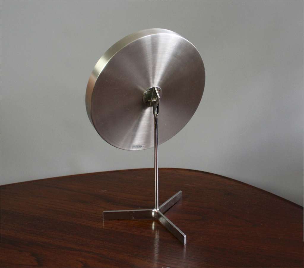 Durlston mid-century vanity mirror in stainless steel