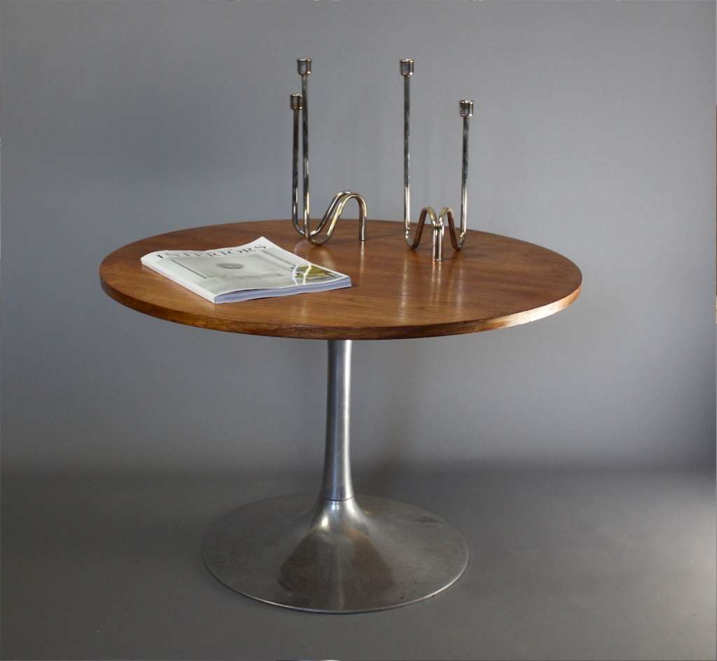 Mid Century Teak circular table on tulip base