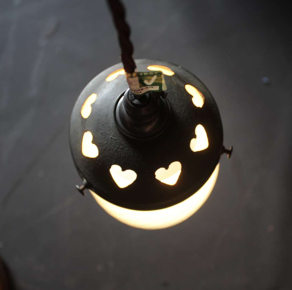 Arts and Crafts opalescent pendant fitting
