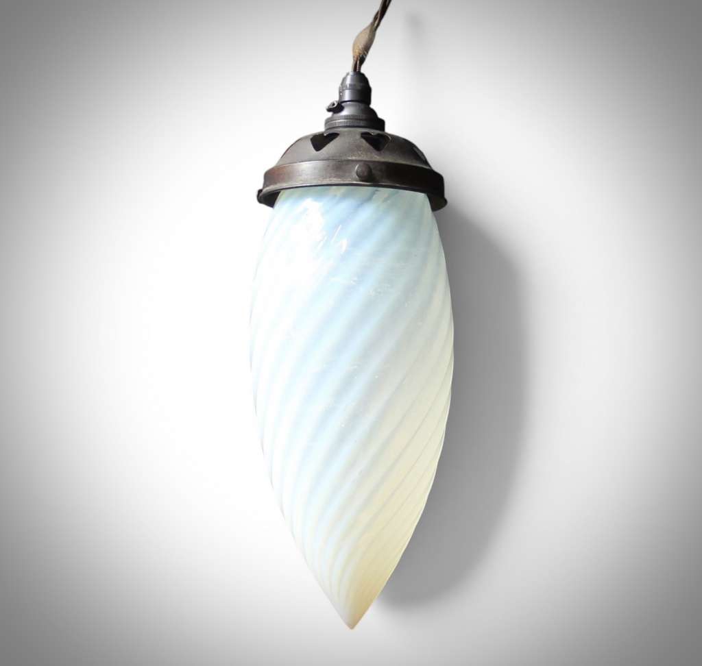 Arts and Crafts opalescent pendant fitting