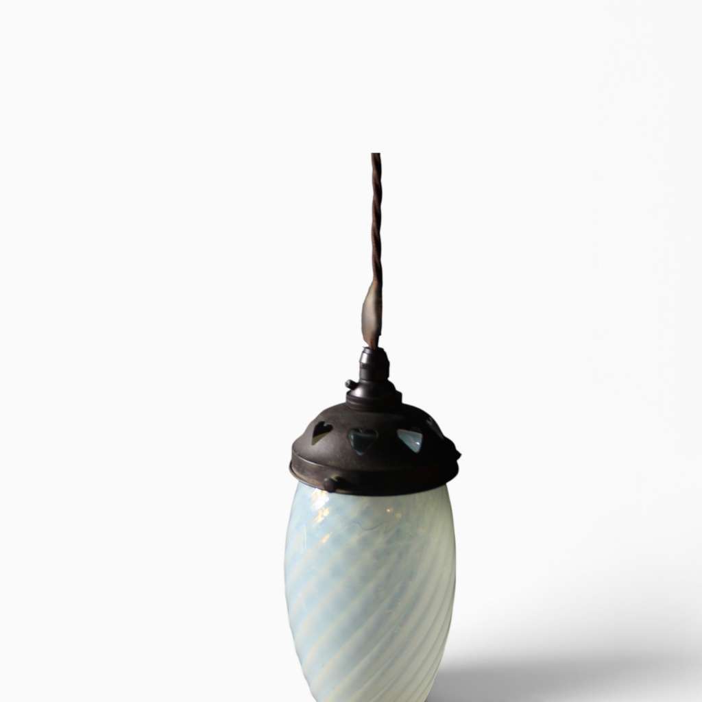 Arts and Crafts opalescent pendant fitting