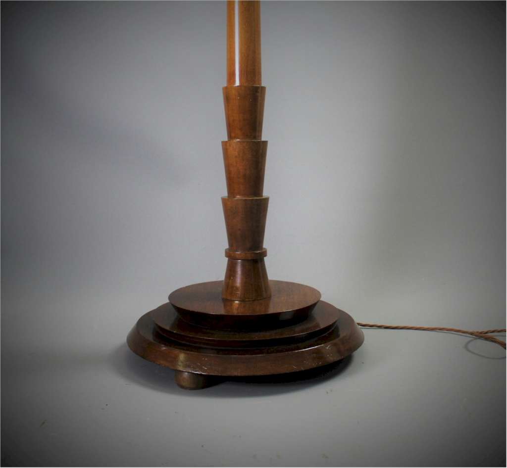 Art Deco walnut standard lamp