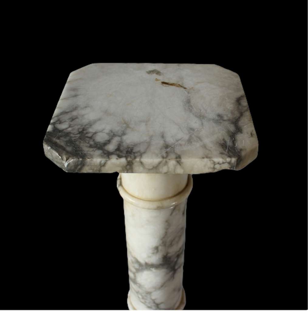 White marble pedestal column