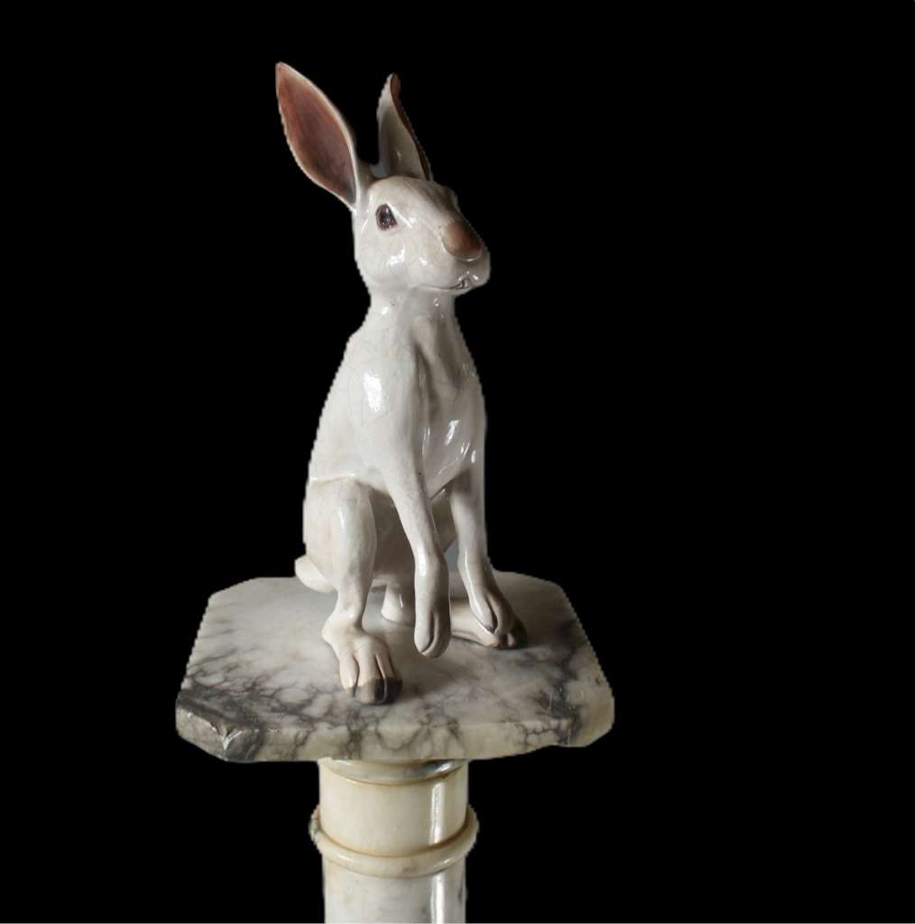 White marble pedestal column