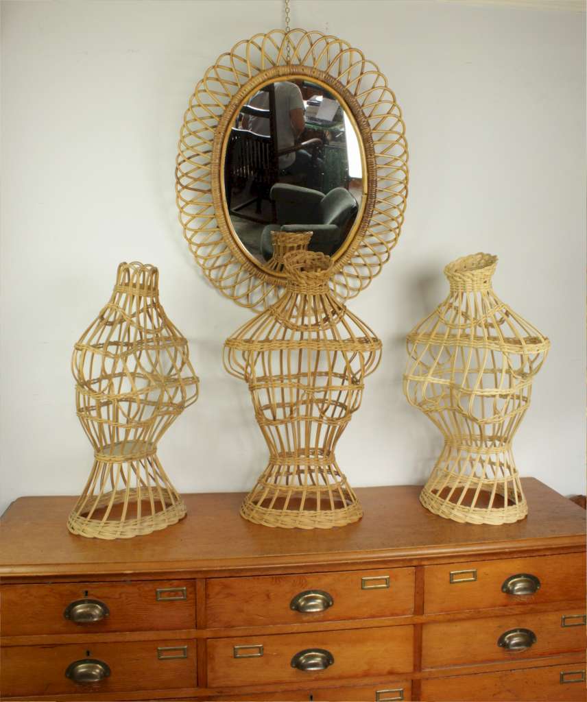 French 1950's female wicker torso