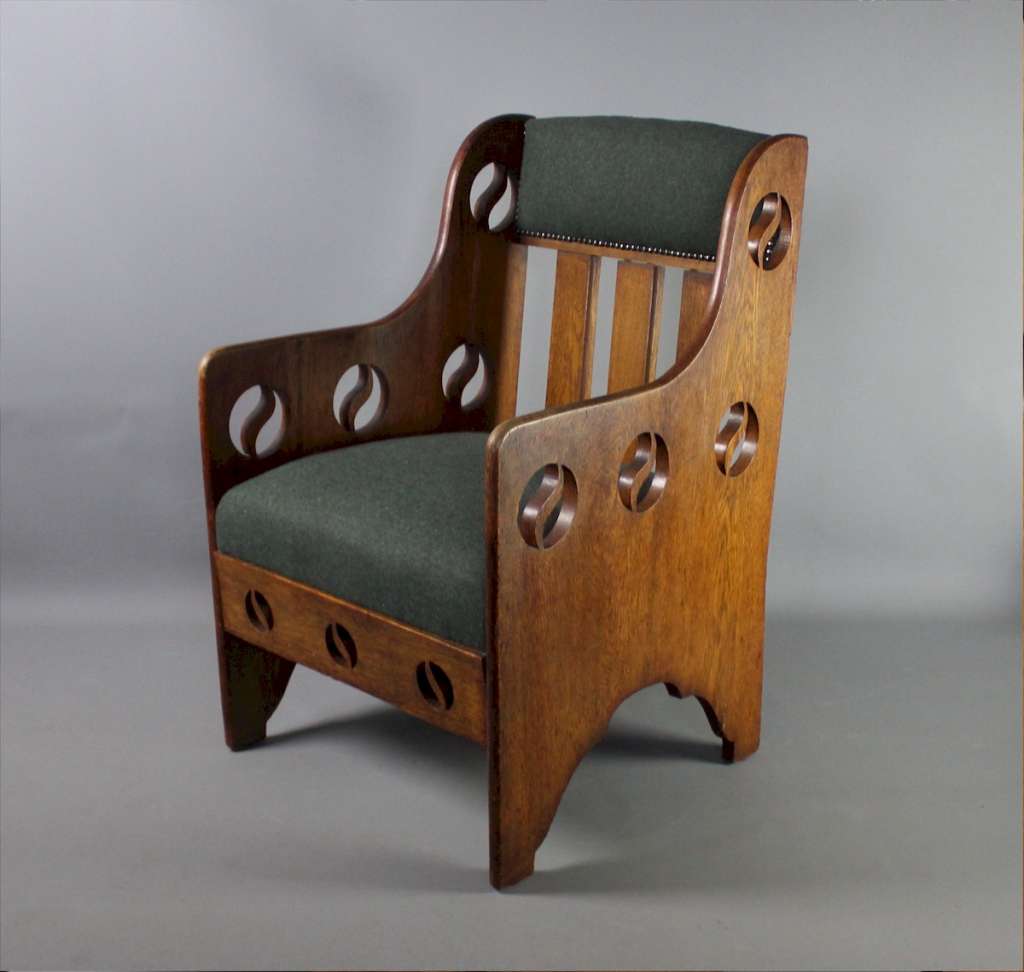 Arts and crafts armchair yin and yang by Goodyers