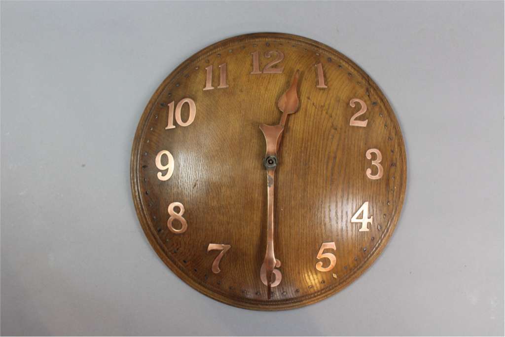 Large oak domed wall clock by Zenith for Heals 1930's