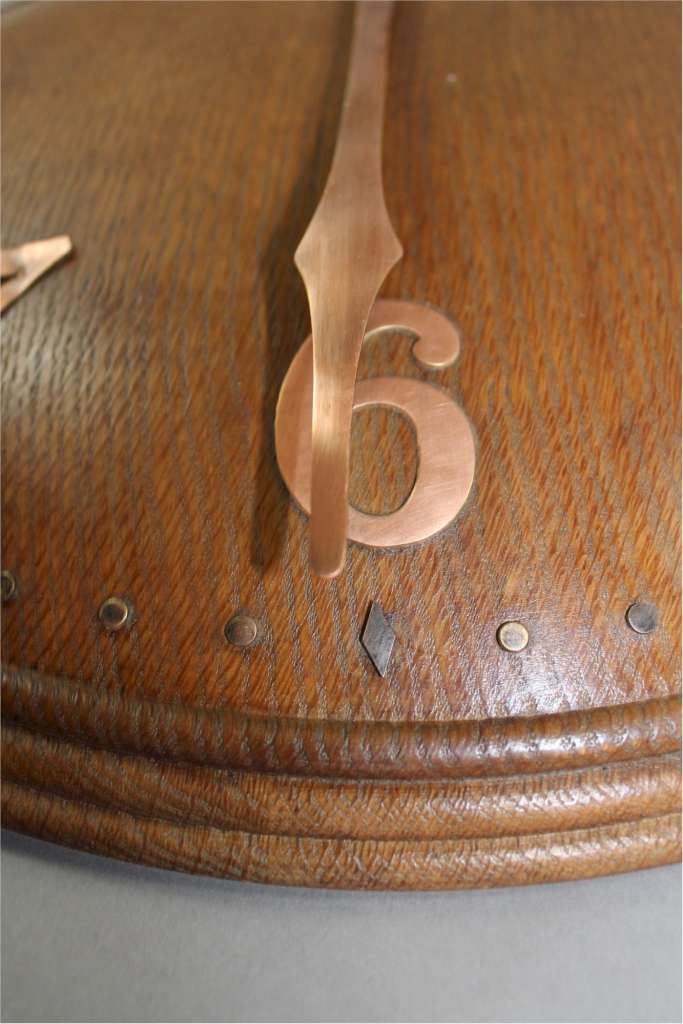 Large oak domed wall clock by Zenith for Heals 1930's