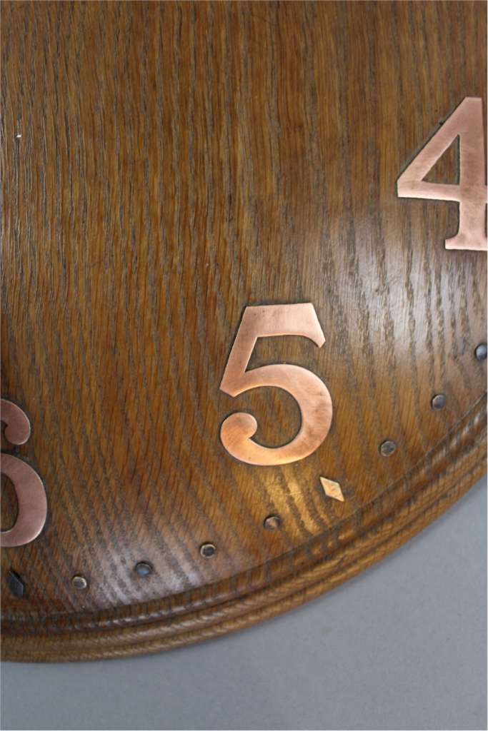 Large oak domed wall clock by Zenith for Heals 1930's