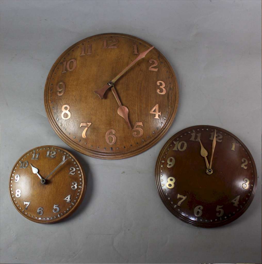 Large oak domed wall clock by Zenith for Heals 1930's