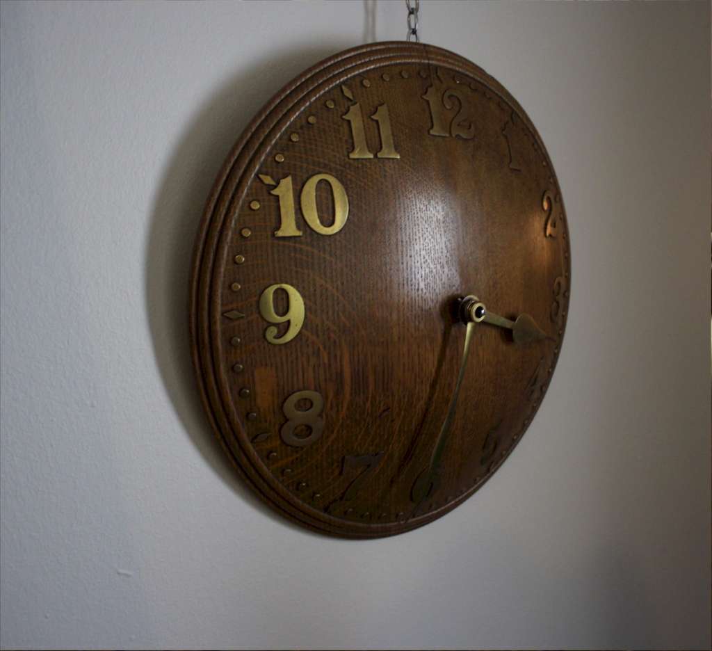 Zenith domed oak wall clock